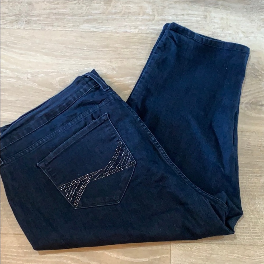 NYDJ plus size women’s cropped blue jeans